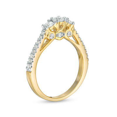 0.58 CT. T.W. Diamond Three Stone Engagement Ring in 10K Gold