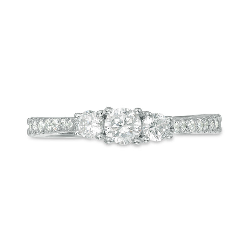 0.58 CT. T.W. Diamond Three Stone Engagement Ring in 10K White Gold|Peoples Jewellers