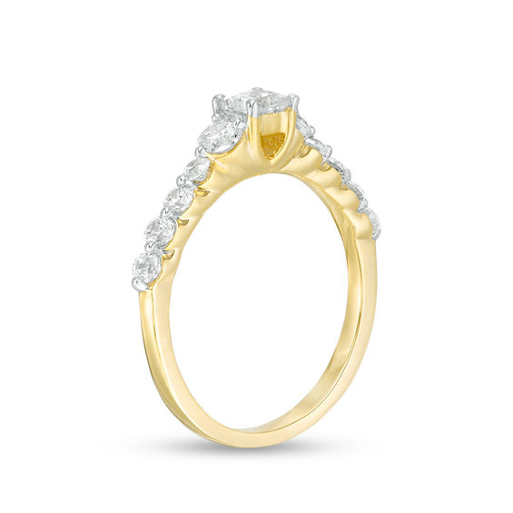 0.69 CT. T.W. Princess-Cut Diamond Three Stone Engagement Ring in 10K Gold