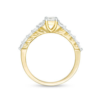 0.69 CT. T.W. Princess-Cut Diamond Three Stone Engagement Ring in 10K Gold