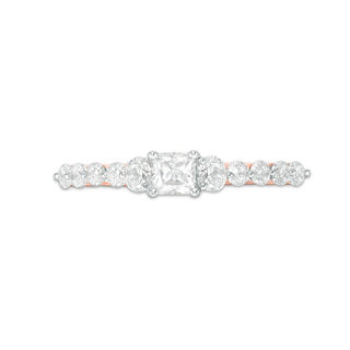 0.69 CT. T.W. Princess-Cut Diamond Three Stone Engagement Ring in 10K Rose Gold