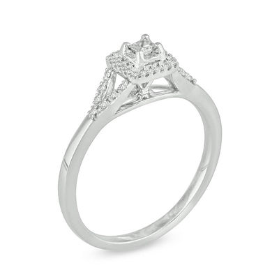 0.145 CT. T.W. Princess-Cut Diamond Frame Promise Ring in Sterling Silver