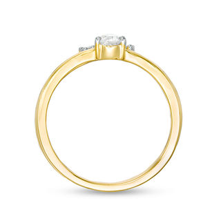 Pear-Shaped Lab-Created White Sapphire Halo Bridal Set in Sterling Silver with 14K Gold Plate