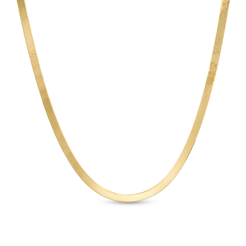 Ladies' 2.8mm Herringbone Chain Necklace in Hollow 14K Gold - 18"