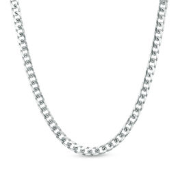 Men's 5.0mm Cuban Curb Chain Necklace in Solid 14K White Gold - 20&quot;