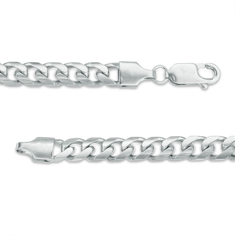 Men's 5.0mm Cuban Curb Chain Necklace in Solid 14K White Gold - 20"|Peoples Jewellers