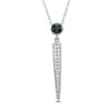 Thumbnail Image 0 of 0.20 CT. T.W. Enhanced Black and White Diamond Spike Pendant in 10K White Gold