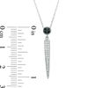 Thumbnail Image 1 of 0.20 CT. T.W. Enhanced Black and White Diamond Spike Pendant in 10K White Gold