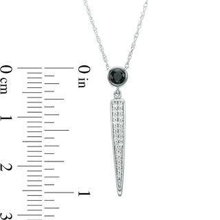 0.20 CT. T.W. Enhanced Black and White Diamond Spike Pendant in 10K White Gold