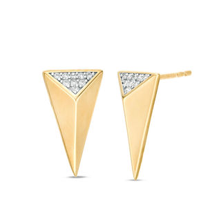 0.07 CT. T.W. Diamond Elongated Triangle Stud Earrings in 10K Gold