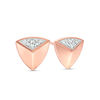 Thumbnail Image 0 of 0.05 CT. T.W. Diamond Triangle Stud Earrings in 10K Rose Gold