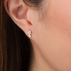 Diamond Accent Double Star Stud Earrings in Sterling Silver and 10K Gold