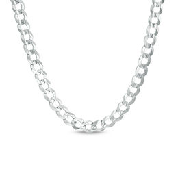 Men's 5.7mm Curb Chain Necklace in Hollow 14K White Gold - 22&quot;