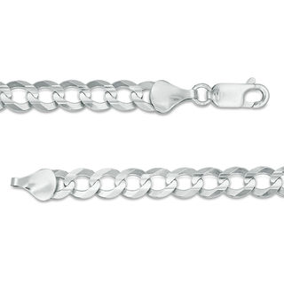 Men's 5.7mm Curb Chain Necklace in Hollow 14K White Gold - 22"