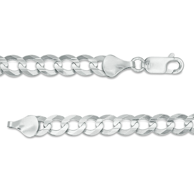 Men's 5.7mm Curb Chain Necklace in Hollow 14K White Gold - 22"|Peoples Jewellers
