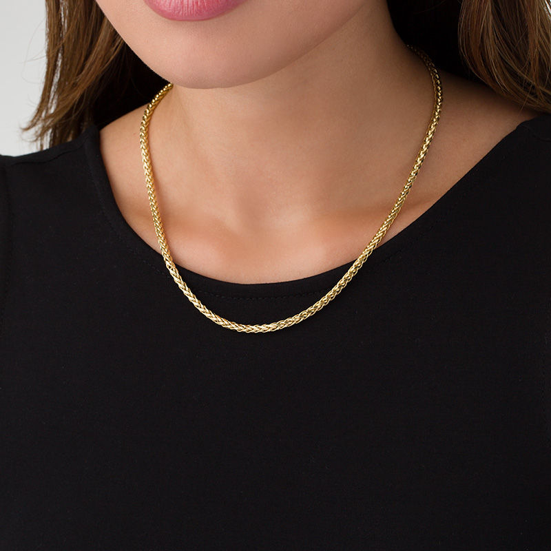 Ladies' 3.15mm Diamond-Cut Franco Snake Chain Necklace in Hollow 14K Gold - 18"|Peoples Jewellers