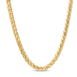 Men's 4.5mm Diamond-Cut Franco Snake Chain Necklace in Hollow 14K Gold - 28&quot;