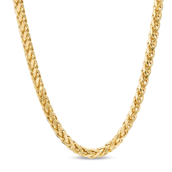 Men's 4.5mm Diamond-Cut Franco Snake Chain Necklace in Hollow 14K Gold - 28"