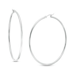 60.0mm Hoop Earrings in Hollow 14K White Gold