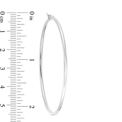 60.0mm Hoop Earrings in Hollow 14K White Gold