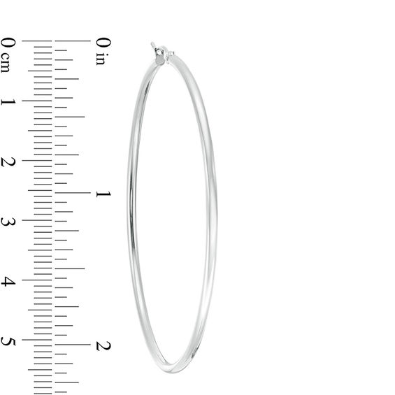 60.0mm Hoop Earrings in Hollow 14K White Gold