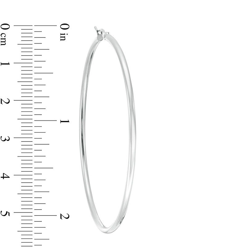 60.0mm Hoop Earrings in Hollow 14K White Gold|Peoples Jewellers