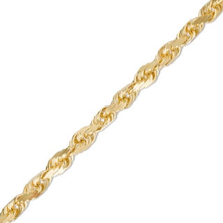 Men's 5.0mm Glitter Rope Chain Bracelet in Solid 14K Gold - 8.0"