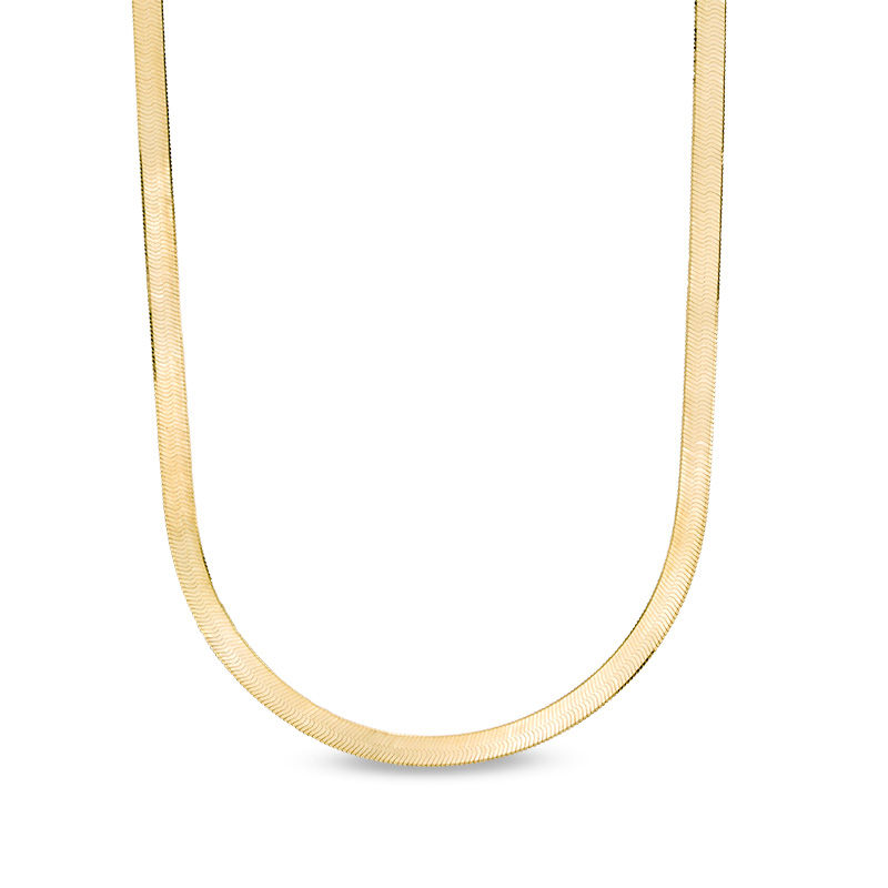 Ladies' 4.0mm Herringbone Chain Necklace in 14K Gold - 18"|Peoples Jewellers