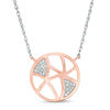 0.06 CT. T.W. Diamond Geometric Cut-Out Circle Necklace in 10K Two-Tone Gold