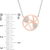 Thumbnail Image 1 of 0.06 CT. T.W. Diamond Geometric Cut-Out Circle Necklace in 10K Two-Tone Gold