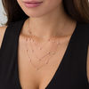 0.60 CT. T.W. Diamond Layered Station Necklace in 10K Rose Gold - 24"