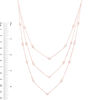 0.60 CT. T.W. Diamond Layered Station Necklace in 10K Rose Gold - 24"