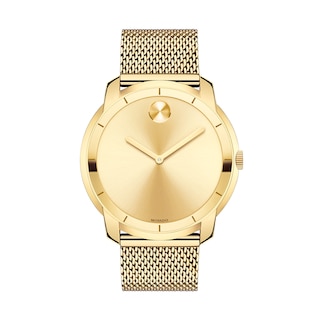 Men's Movado Bold® Gold-Tone IP Mesh Watch (Model: 3600373)