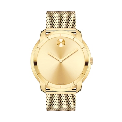 Men's Movado Bold® Gold-Tone IP Mesh Watch (Model: 3600373)