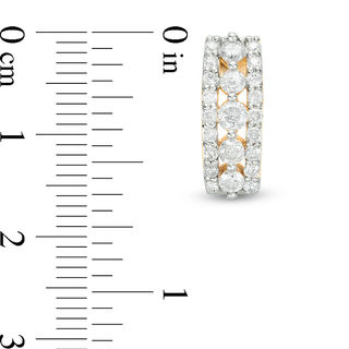 0.95 CT. T.W. Diamond Multi-Row Drop Earrings in 10K Gold