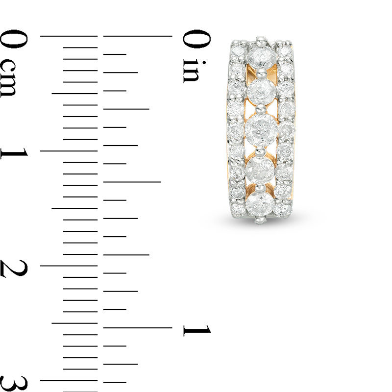 0.95 CT. T.W. Diamond Multi-Row Drop Earrings in 10K Gold|Peoples Jewellers