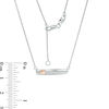 Thumbnail Image 2 of Peoples 100-Year Anniversary  0.10 CT. T.W. Diamond Maple Leaf Bar Necklace in Sterling Silver and 14K Rose Gold