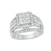 1.00 CT. T.W. Princess-Cut Composite Diamond Frame Multi-Row Engagement Ring in 10K Gold