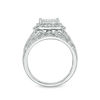 1.00 CT. T.W. Princess-Cut Composite Diamond Frame Multi-Row Engagement Ring in 10K Gold