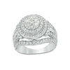 2.00 CT. T.W. Composite Diamond Frame Multi-Row Vintage-Style Engagement Ring in 10K Gold