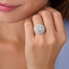 2.00 CT. T.W. Princess-Cut Composite Diamond Double Frame Engagement Ring in 10K White Gold