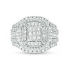 2.00 CT. T.W. Princess-Cut Composite Diamond Double Frame Engagement Ring in 10K White Gold