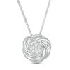 Thumbnail Image 0 of 0.085 CT. T.W. Composite Diamond Love Knot Pendant in Sterling Silver