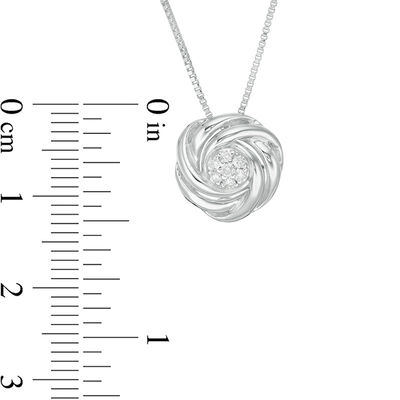 0.085 CT. T.W. Composite Diamond Love Knot Pendant in Sterling Silver