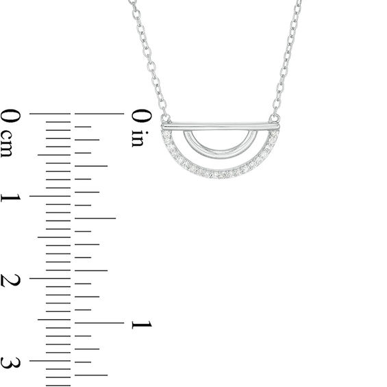 0.085 CT. T.W. Diamond Half Circle Necklace in Sterling Silver