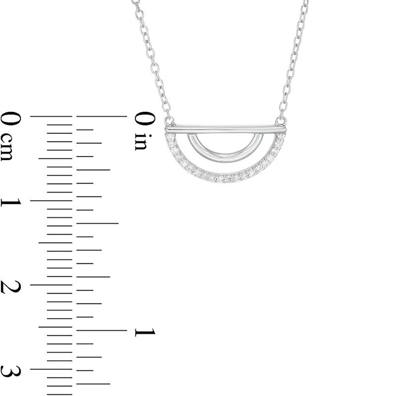 0.085 CT. T.W. Diamond Half Circle Necklace in Sterling Silver|Peoples Jewellers