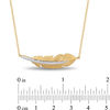 Thumbnail Image 1 of Enchanted Disney Pocahontas 0.088 CT. T.W. Diamond Sideways Feather Necklace in 10K Gold - 19"