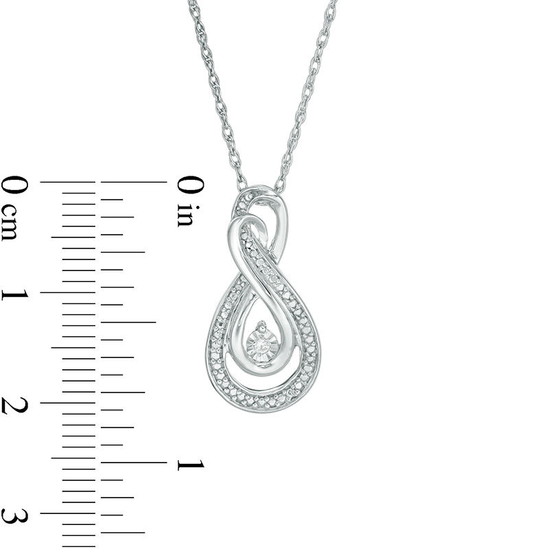 Diamond Accent Looped Infinity Pendant in Sterling Silver