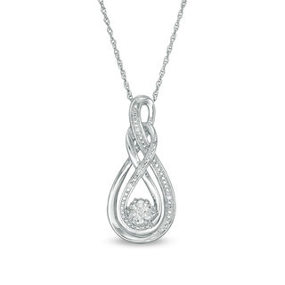 Diamond Accent Double Infinity Knot Pendant in Sterling Silver