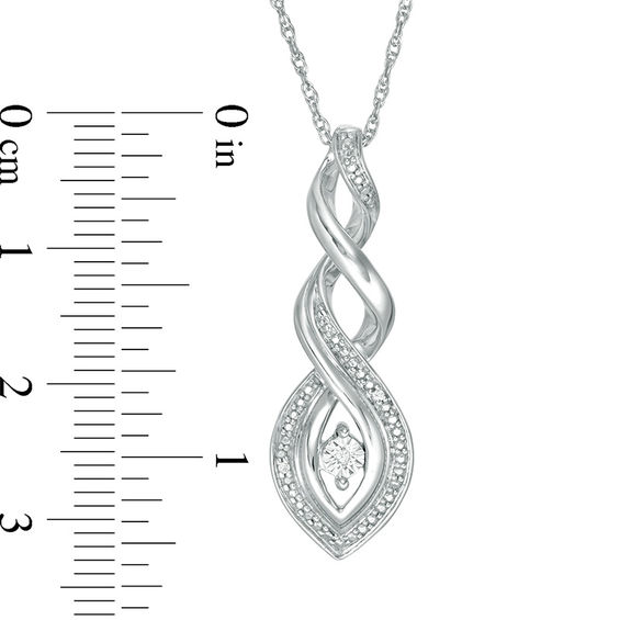 Diamond Accent Twist Flame Pendant in Sterling Silver